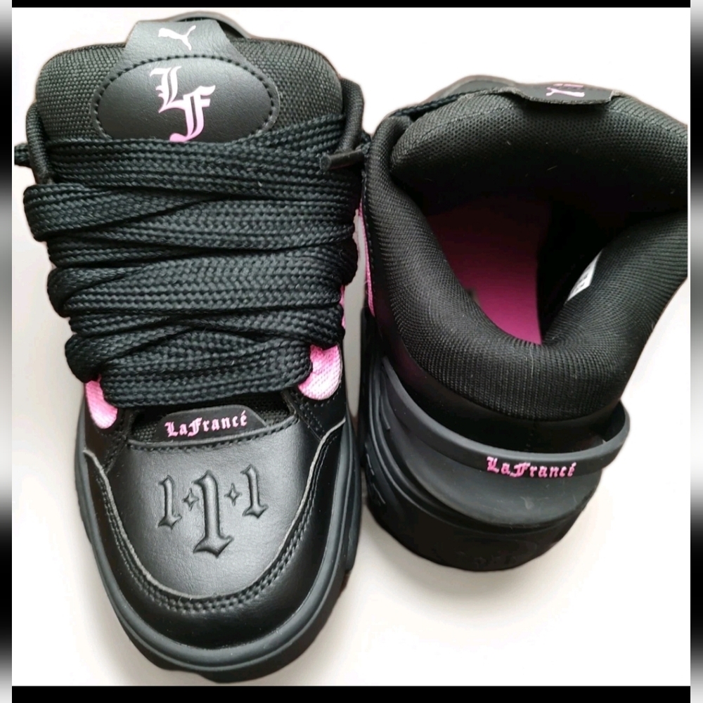 PUMA La Francé Untouchable Lace Up  Youth Girls Black Sneakers Casual Shoes 3108 - Picture 2 of 12